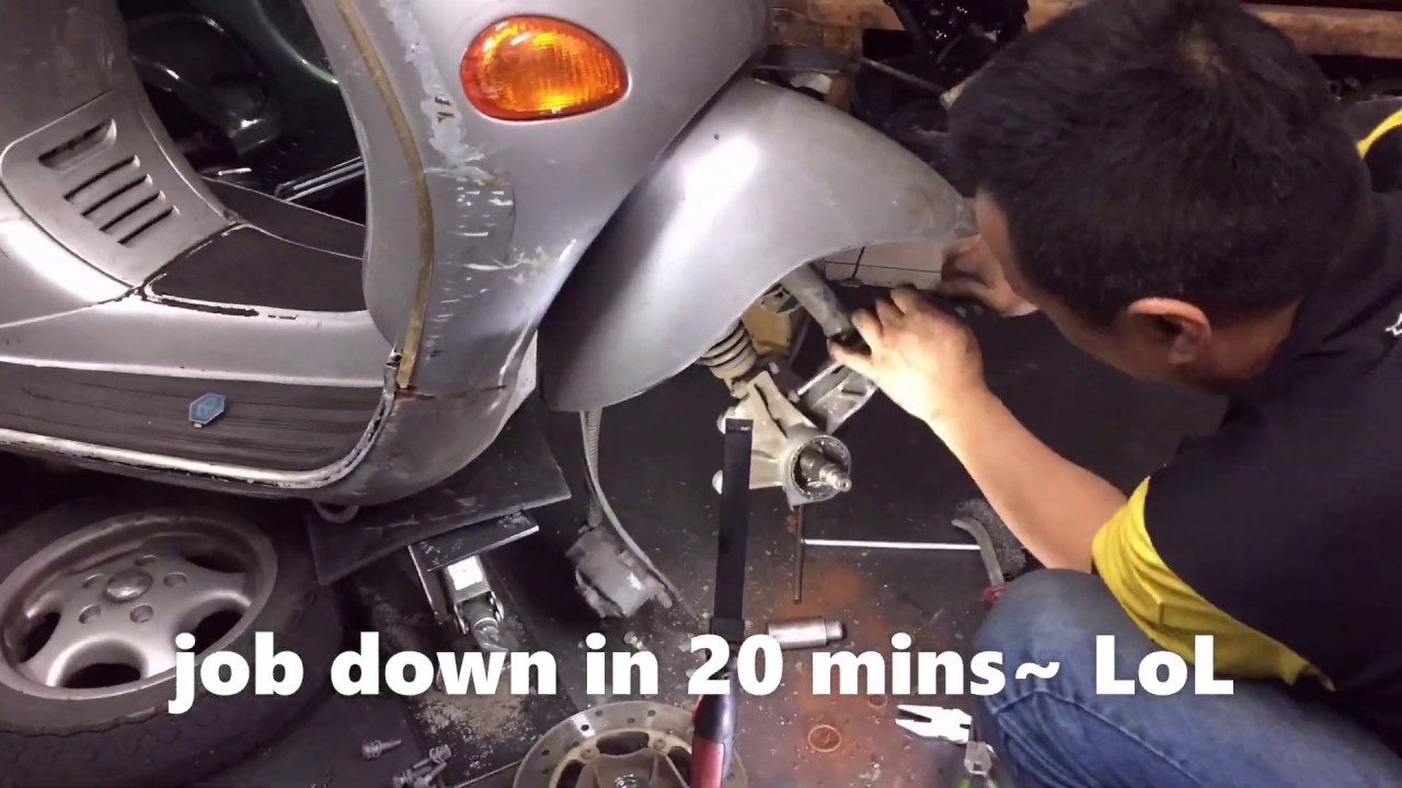 Vespa ET8 front fork core replace skill Taiwan NO  1前叉芯更換