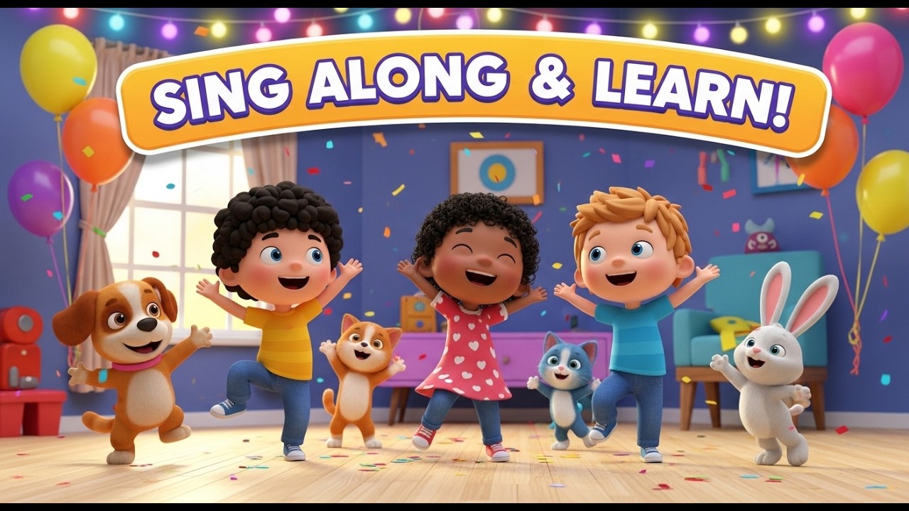 Cartoon Dance Party for Kids | Sing Along & Learn