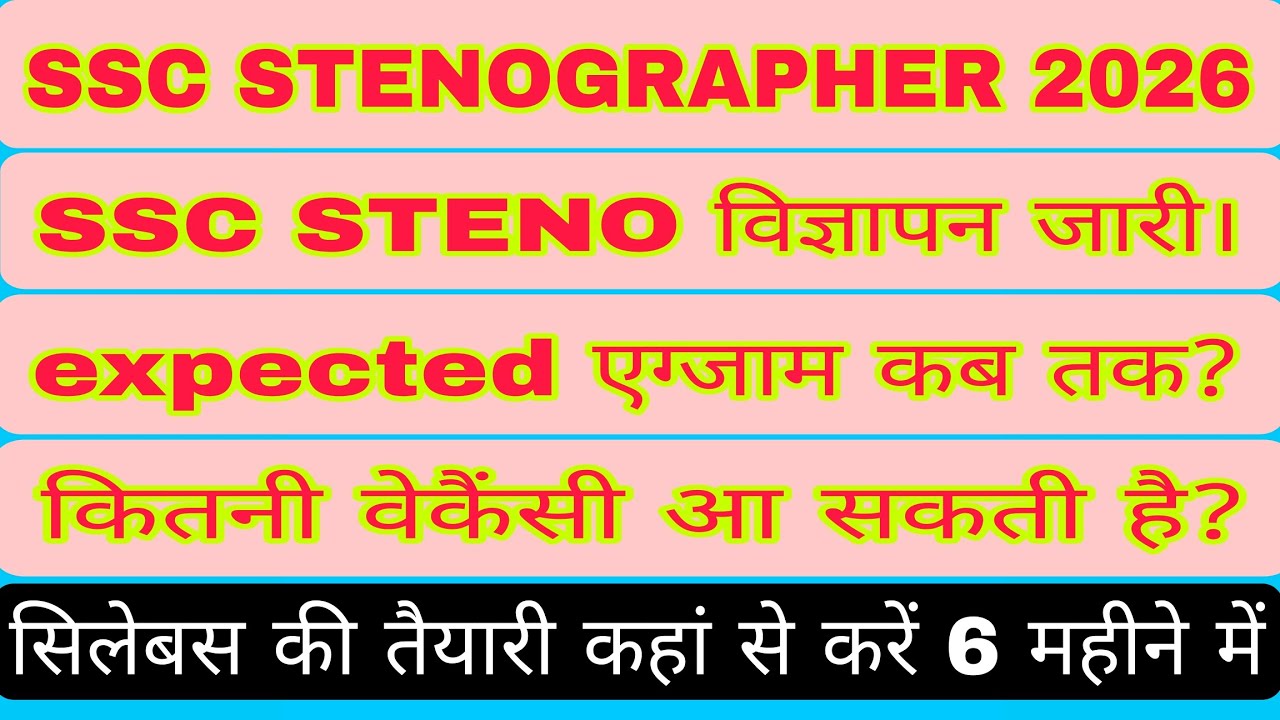 SSC STENOGRAPHER 2026 | SSC STENO EXPECTED EXAM DATE| FULL GUIDENCE SSC CGL MTS #STENO_WITH_WASIM 