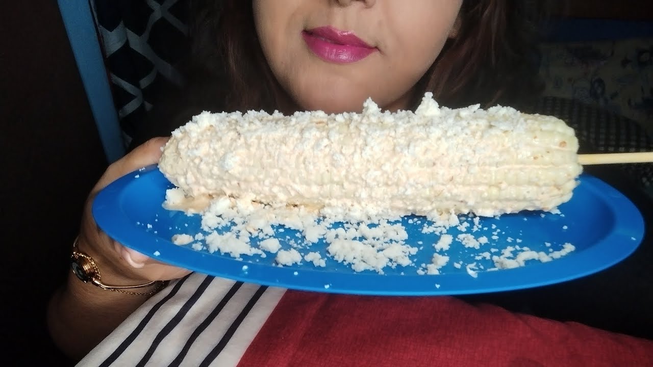 ASMR Elote/maiz/choclo 🌽 con mayonesa chile 🌶 y queso 🧀