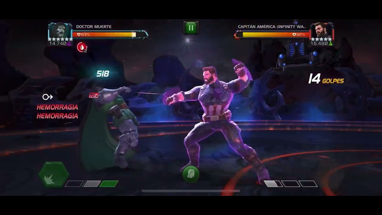 Doctor Muerte (******) (14740) vs Capitán América (Infinity War) (*****) (16480)