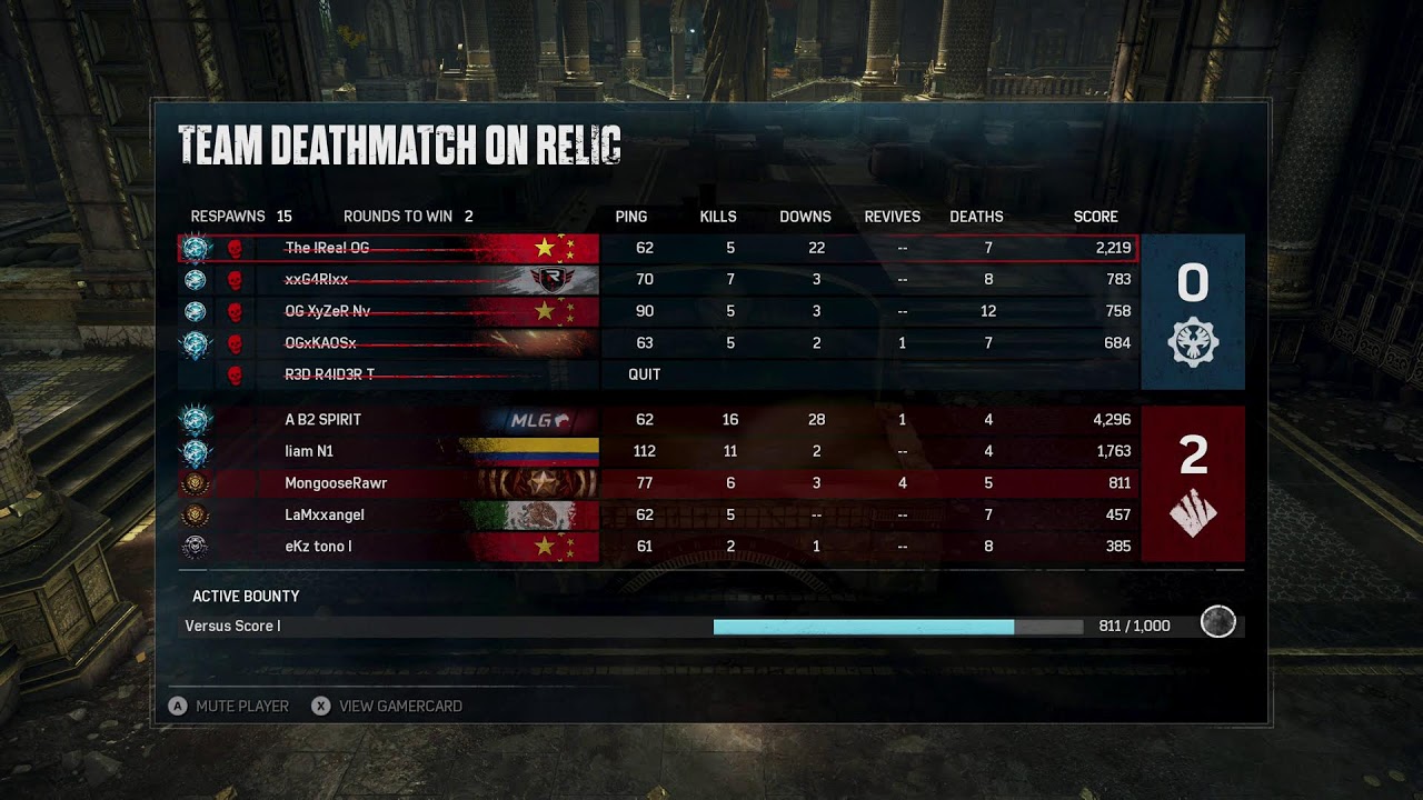 Gears of War 4 Team Deathmatch 2/20/26