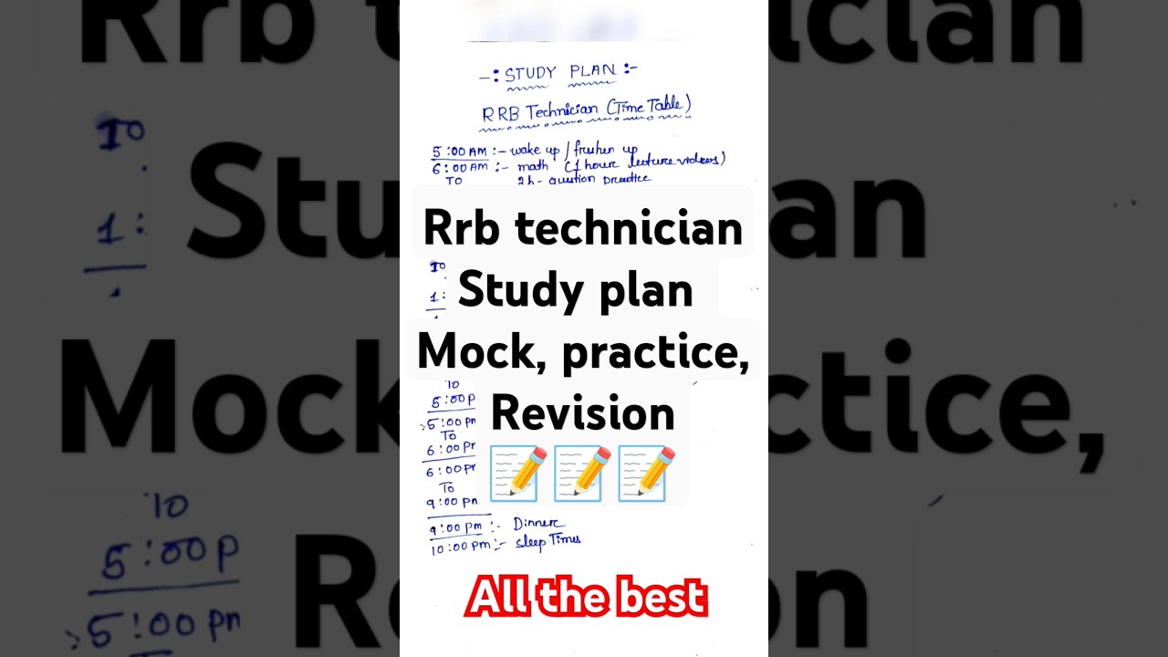 Rrb technician grade 3 study plan 🤗 target 