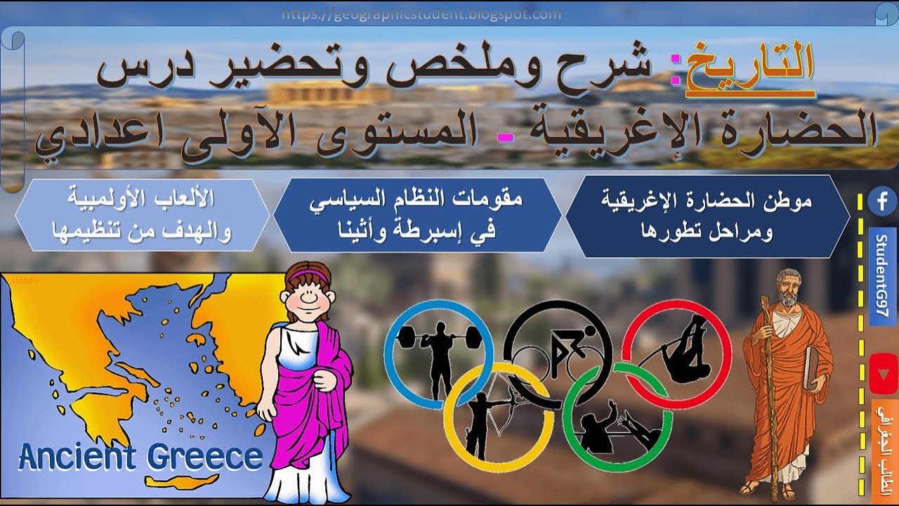 التاريخ | الاجتماعيات: شرح وتحضير وملخص درس الحضارة الاغريقية للسنة الاولى اعدادي