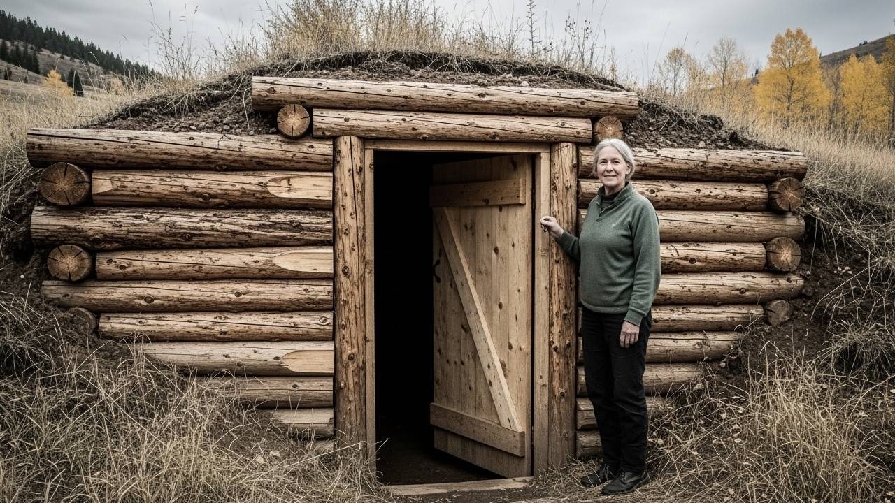 Her Home Had No Firewood Visible — Until Neighbors Found Her Dugout Shed Keeping Logs Dry All Winter