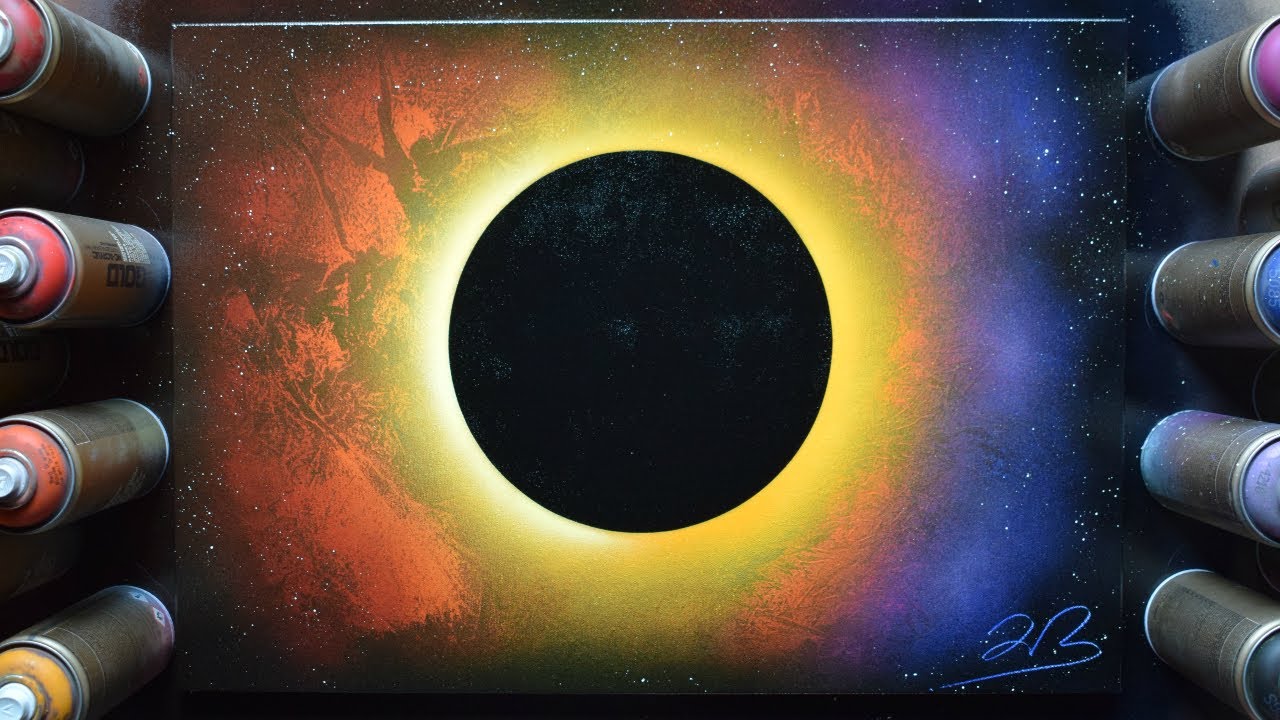 Solar Eclipse - Spray Paint Art