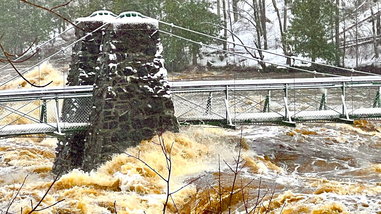 The Swinging Bridge vs. The St. Louis River at Jay Cooke State Park 4/16/23