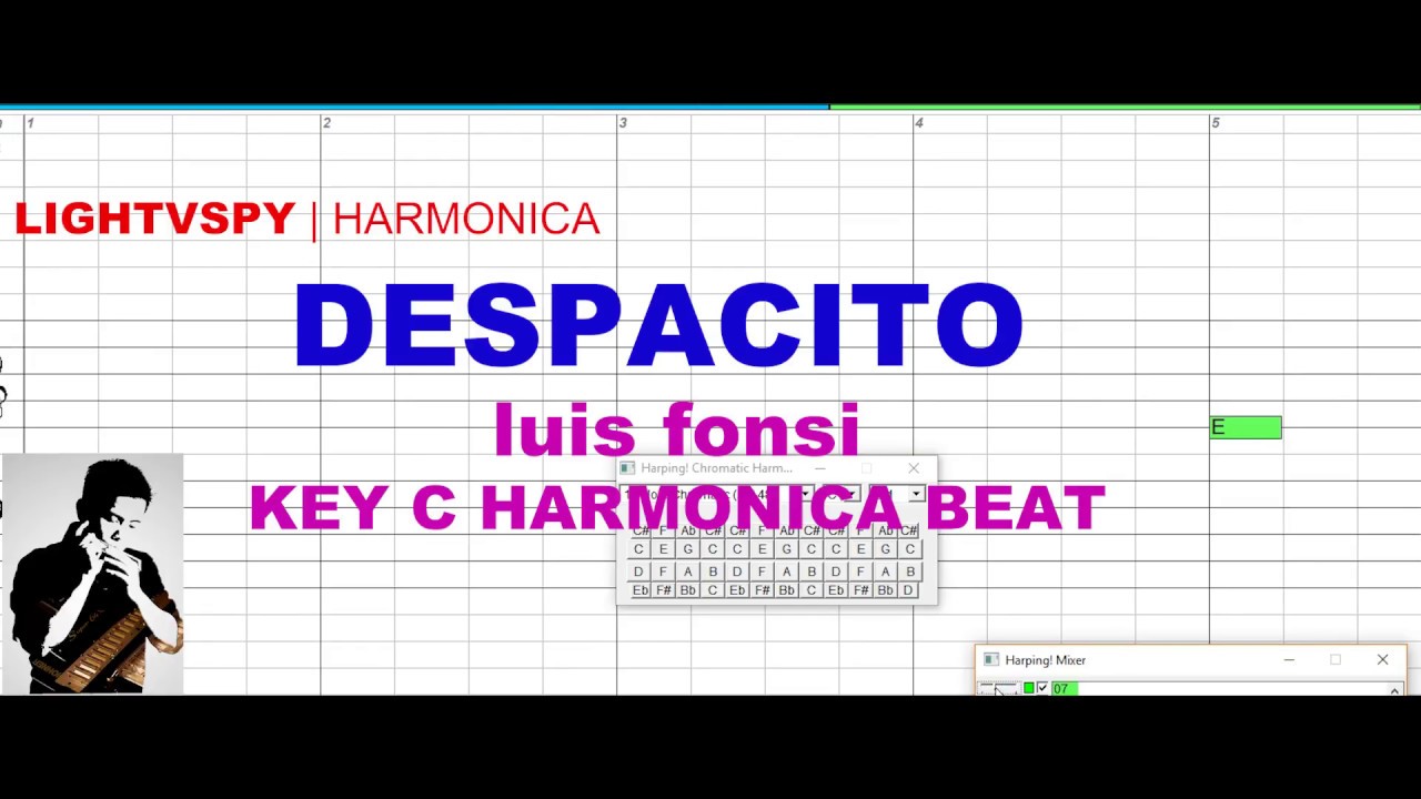 Harmonica beat and tab - Despacito #2 | Lightvspy