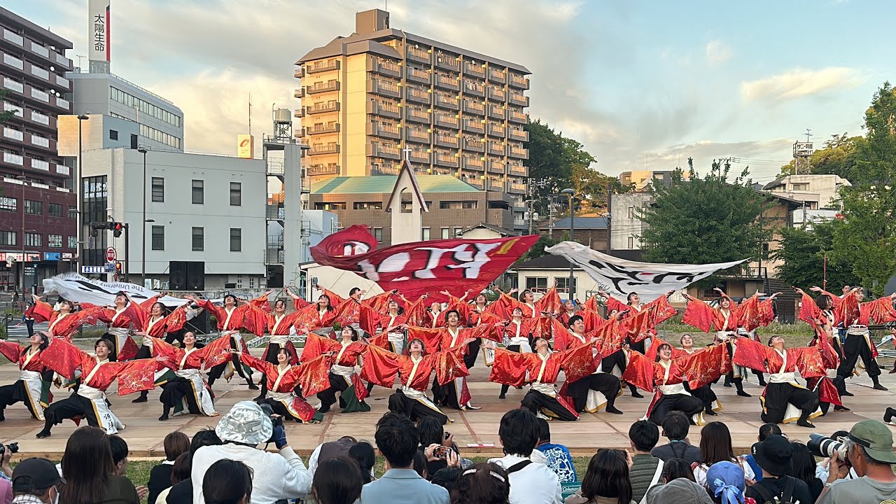 ［4K］北九州市立大学灯炎『燎ノ陣（ひかりのじん）』【ホストチーム感謝の演舞】黒崎よさこい祭り2024.05.19メイン会場