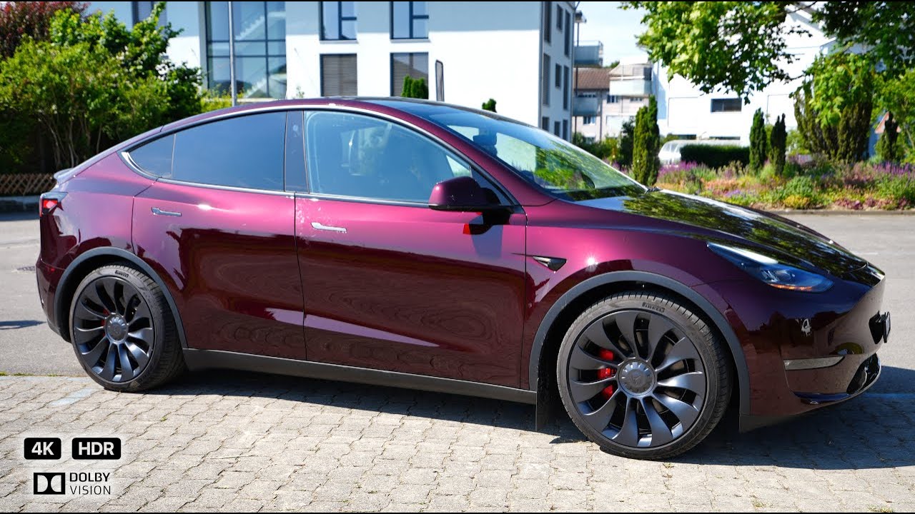 New Tesla Model Y Performance Midnight Cherry Red 2023