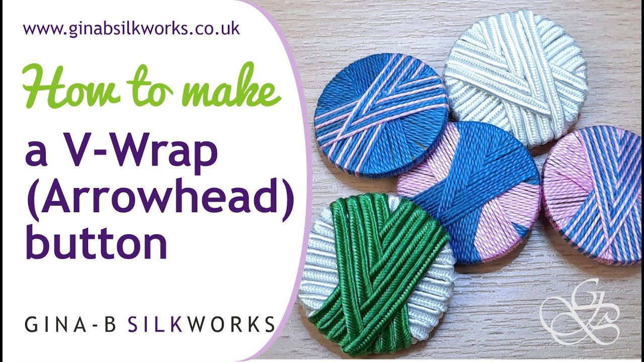 How to make a V-Wrap thread button (Arrowhead button or Pfeilknopf), plus a soutache variation