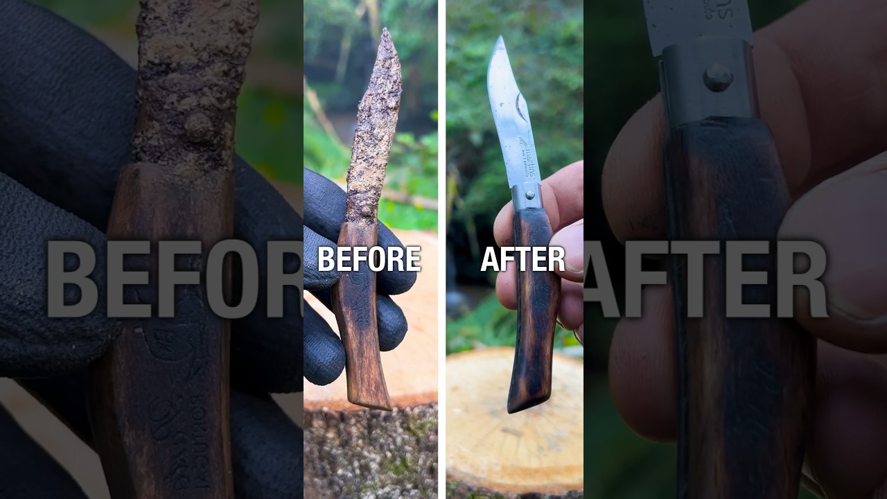 Rusty Knife Restoration With Natural Materials #survival #bushcraft #restoration