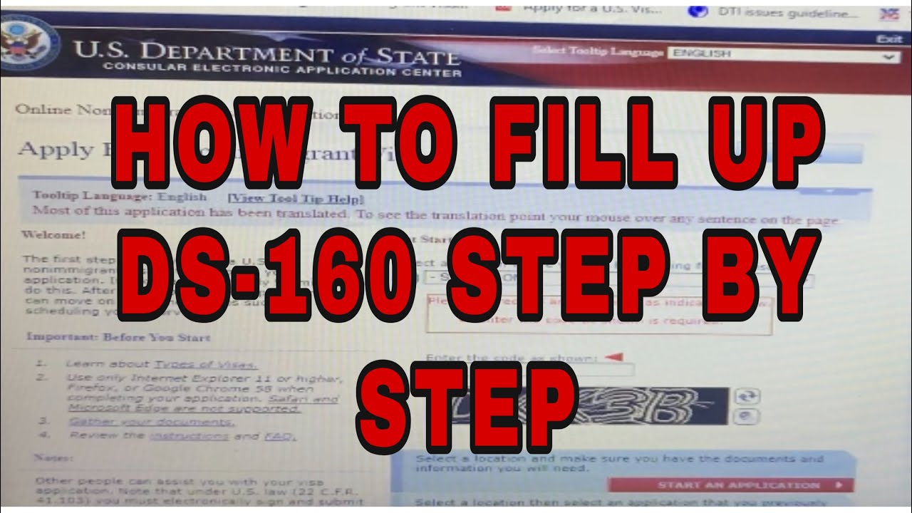 How To Fill Up DS-160 Form Step By Step