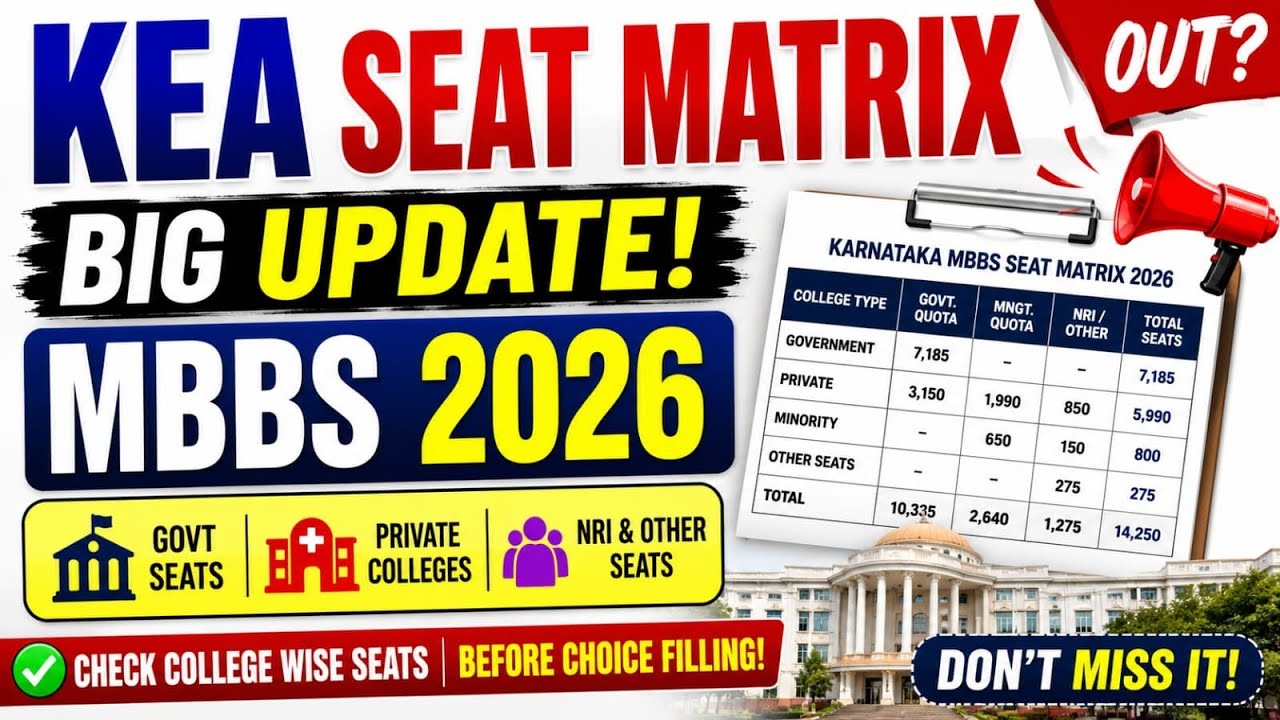 ОПУБЛИКОВАНА МАТРИЦА МЕСТ KEA MBBS 2026! | Государственные + частные колледжи | Karnataka NEET