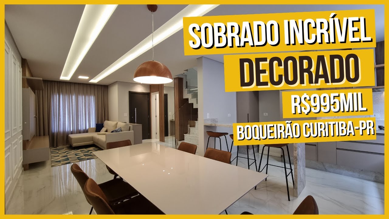 SOBRADO COMPLETAMENTE DECORADO E MOBILIADO NO BAIRRO BOQUEIRÃO EM CURITIBA-PR