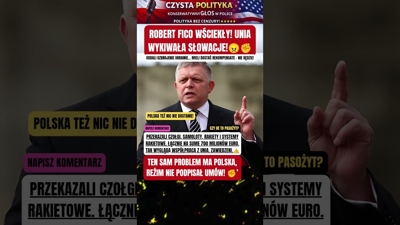 ROBERT FICO WŚCIEKŁY! UNIA WYKIWAŁA SŁOWACJĘ! 😠✊