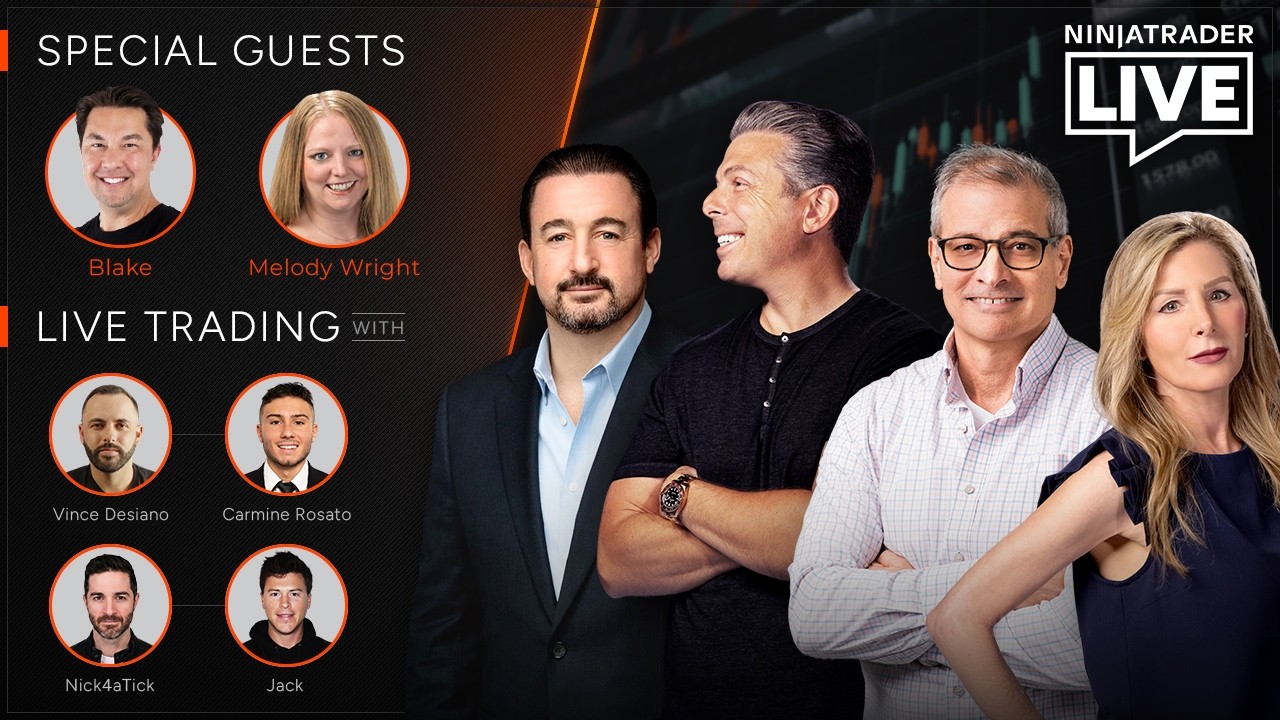 NinjaTrader Live | Trading + Analysis | Melody Wright, Vincent Desiano + Carmine, Nick + Jack 8/27