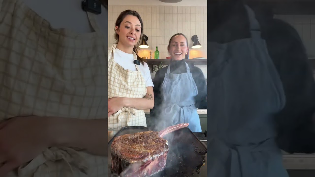 Today in the kitchen we have Nea Next To... Olivia Tiedemann making Nea's first Tomahawk steak