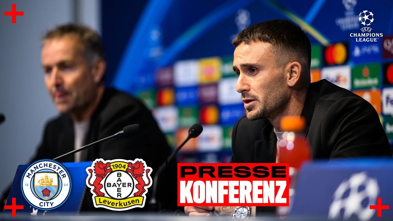 Pressekonferenz mit Aleix Garcia & Kasper Hjulmand | Manchester City 🆚 Bayer 04 | Champions League
