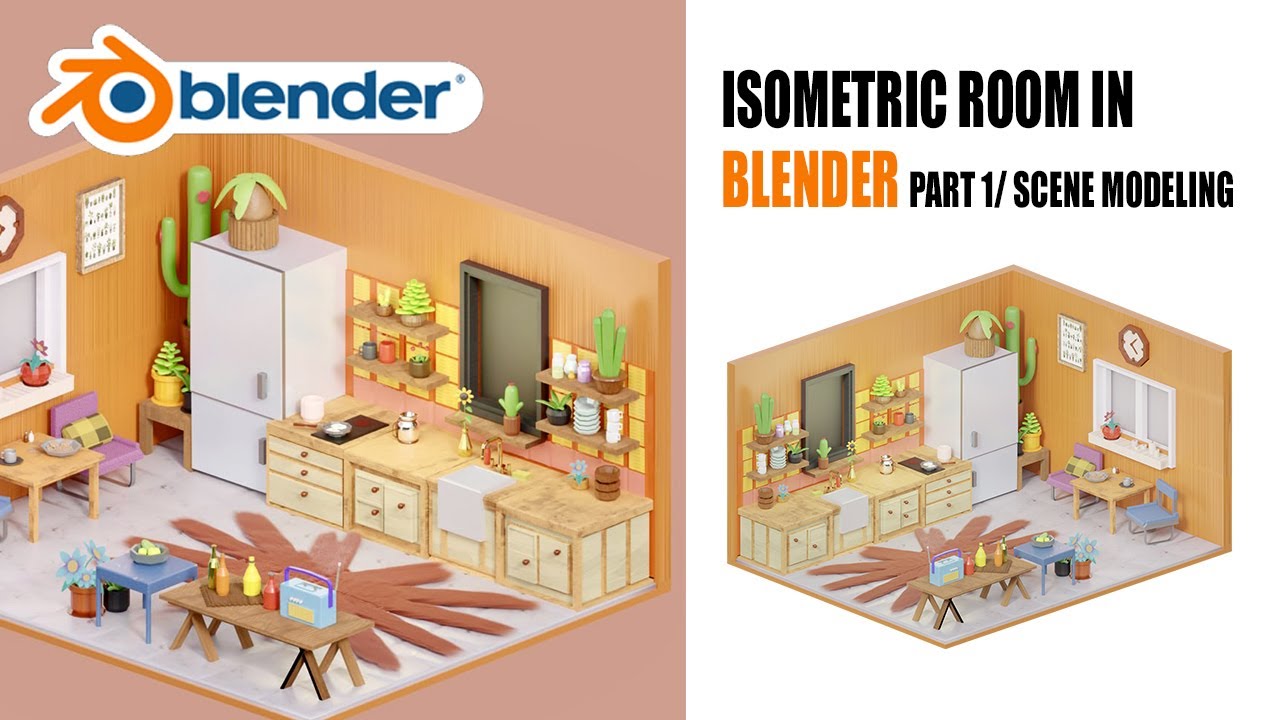 Isometric 3D Room in Blender / Modeling scene - Part 1 