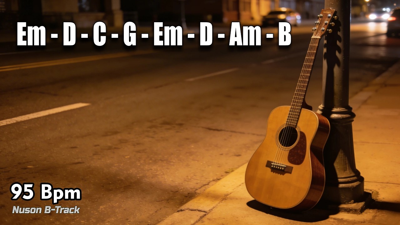 Nothing Important (E Minor) Sad Acoustic Guitar Backing Track 189