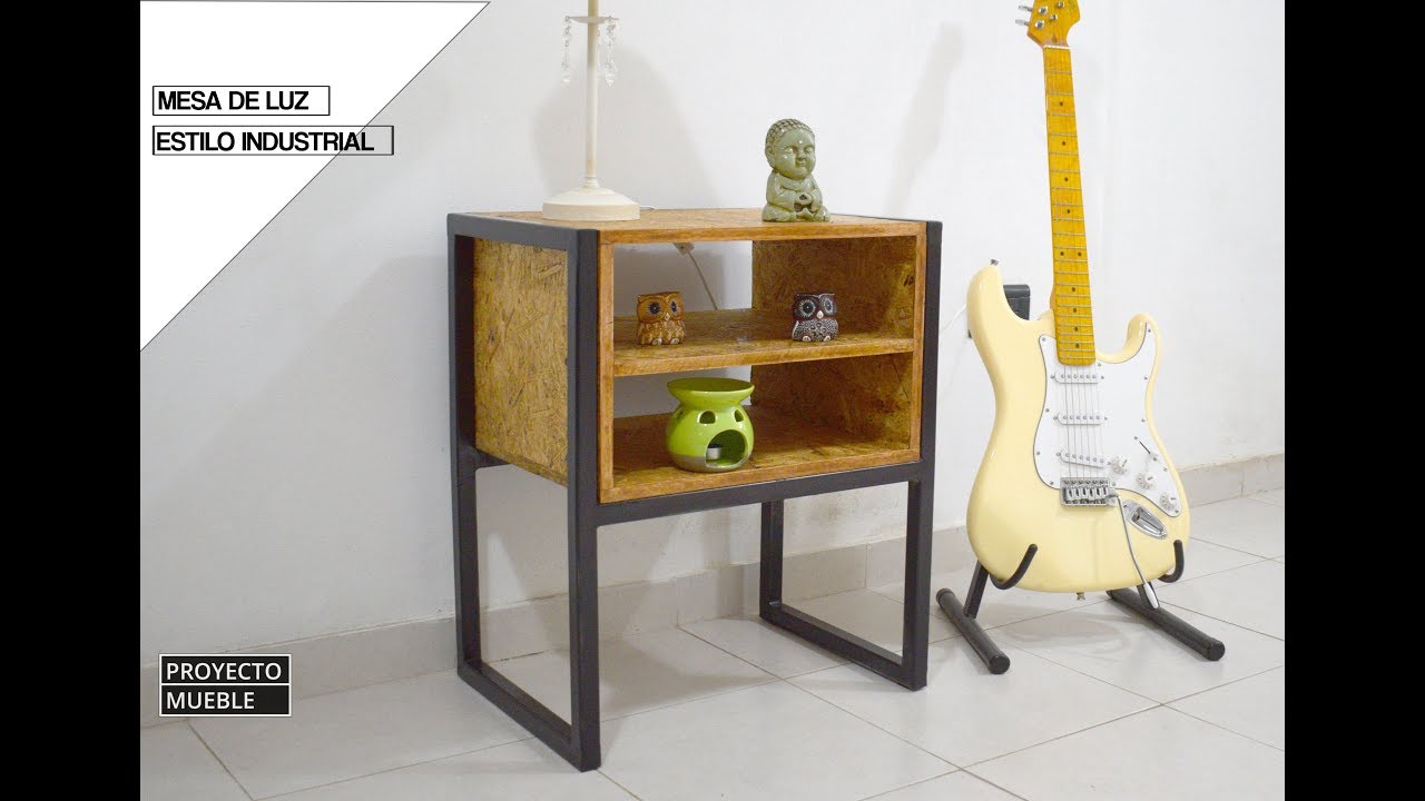 COMO HACER MESA DE LUZ, HIERRO Y MADERA, ESTILO INDUSTRIAL (BED TABLE) - PROYECTO MUEBLE