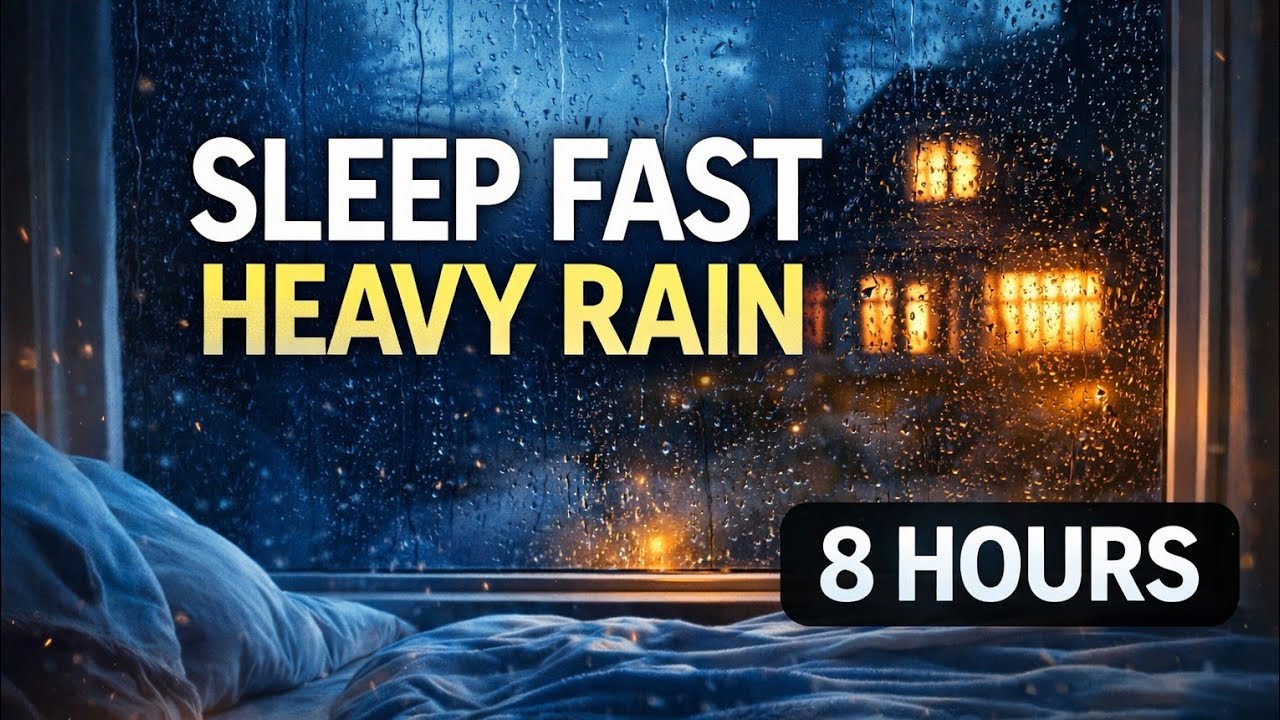 Rain Sounds for Deep Sleep 🌙 8 Hours | Night Rain, No Music, Black Screen