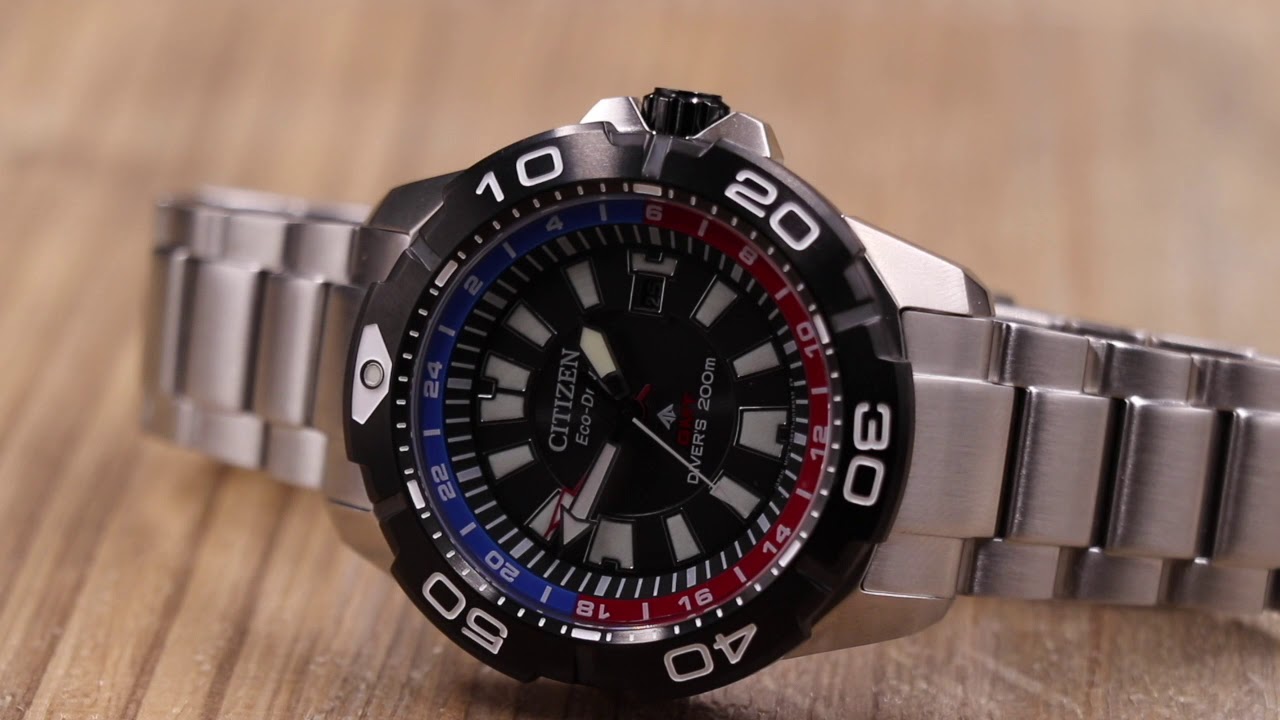 Affordable Citizen Eco-Drive Promaster Dive Watch with SAPPHIRE and GMT BJ7128-59E