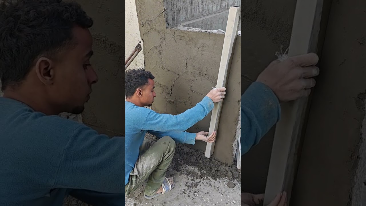 Plastering work cement ASMR video 