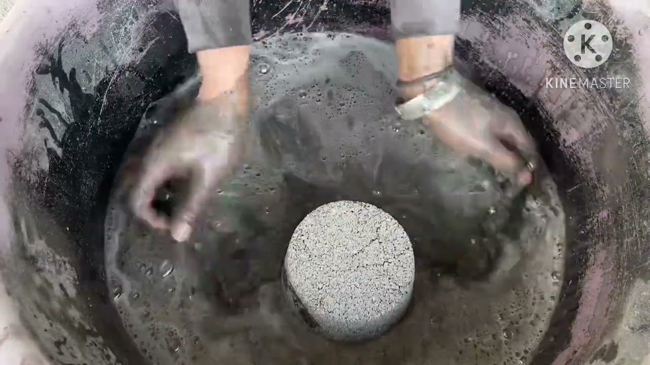 ASMR|| Black sand cement water crumbling #satisfying