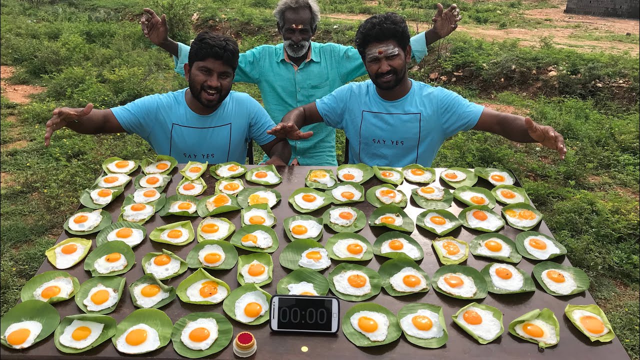 70 Half Boils Prepared by my Daddy / Challenged by Eating Challenge Boys / Village food factory