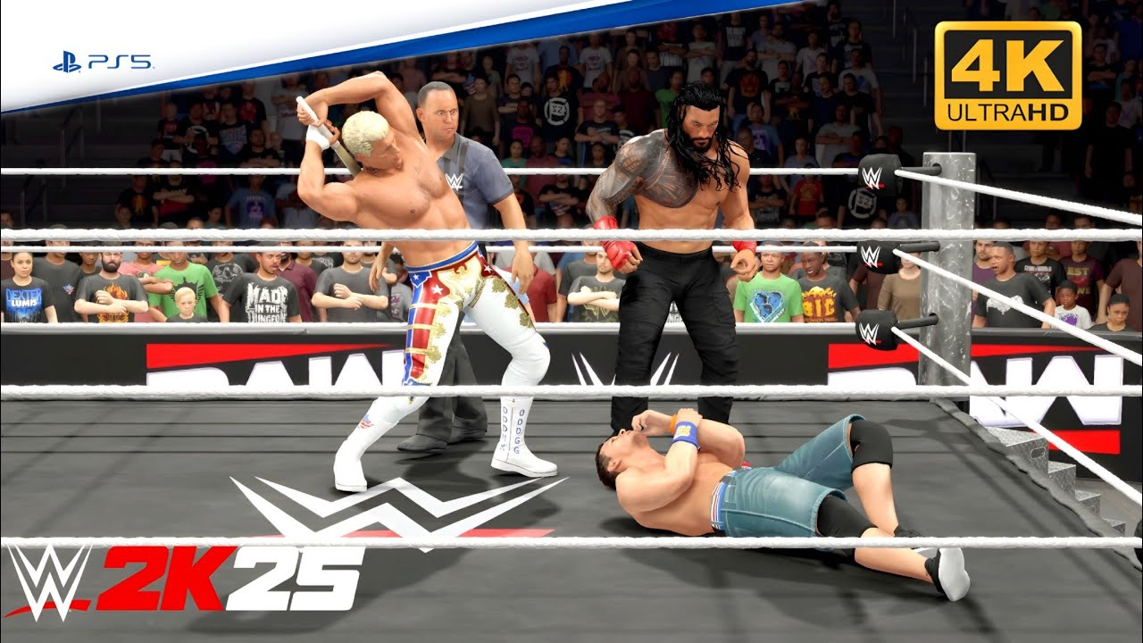 John Cena vs CM Punk vs Roman Reigns | Triple Threat Dream Match | WWE 2K25