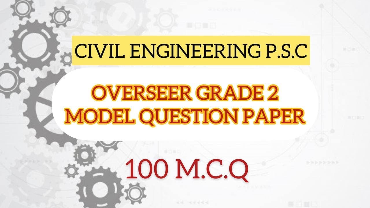 100 M.C.Q | OVERSEER GRADE 2 PREVIOUS QUESTION PAPER DISCUSSION  | P.S.C