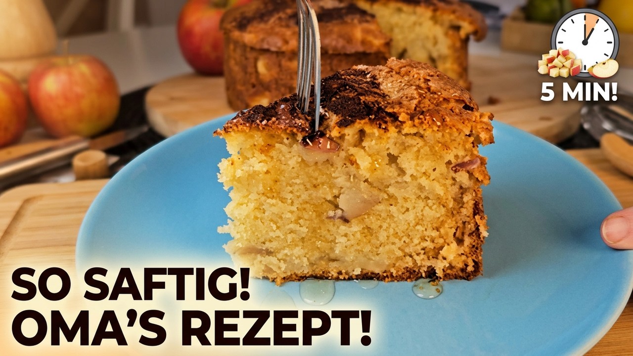 Nur 10 Minuten – und ein zartschmelzender Apfelkuchen! So einfach, so lecker!