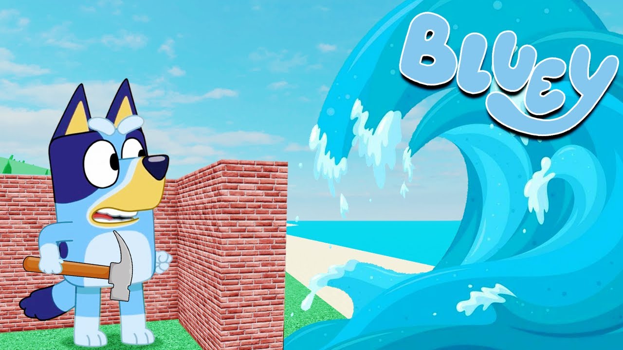 BLUEY SOBREVIVE al TSUNAMI CONSTRUYENDO | Las Aventuras de BLUEY en ROBLOX!