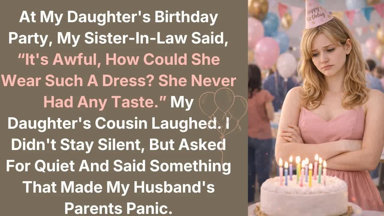 At My Daughter's Birthday Party, My Sister In Law Said, It's Awful, How Could She Wear Such A Dr
