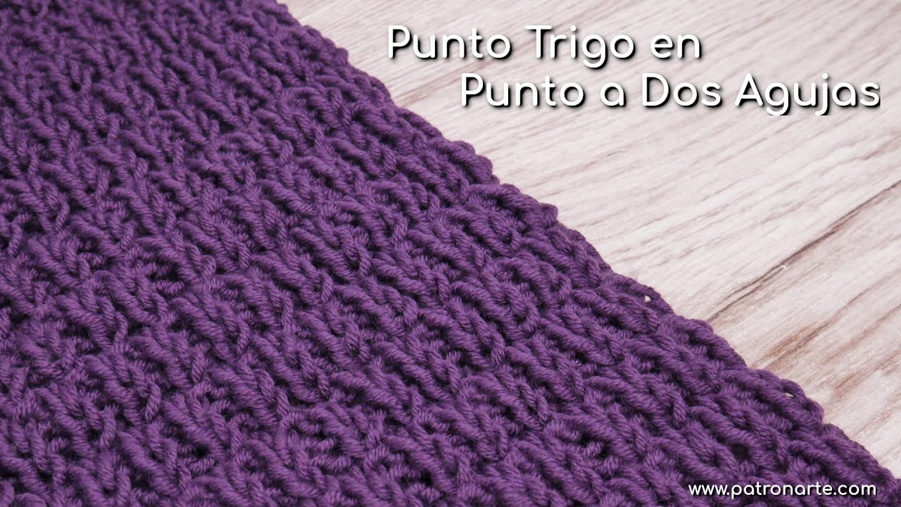 Punto Trigo en Punto a Dos Agujas | Tutoriales de Punto a Dos Agujas Paso a Paso