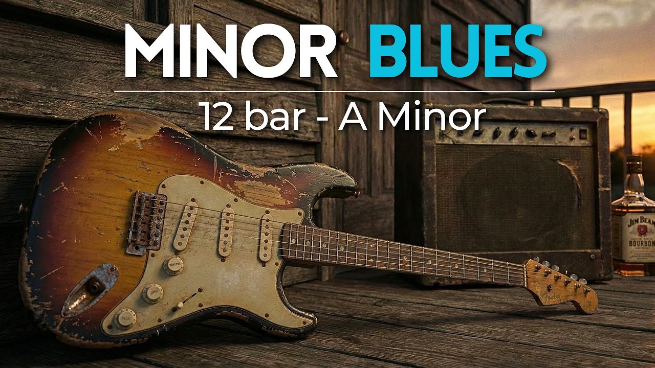 Whiskey Blues Guitar Backing Track in A Minor | 12 bar