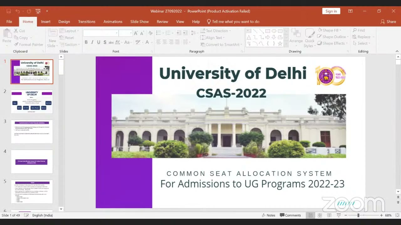 Explaining UG Admissions under Common Seat Allocation System (CSAS) - 2022