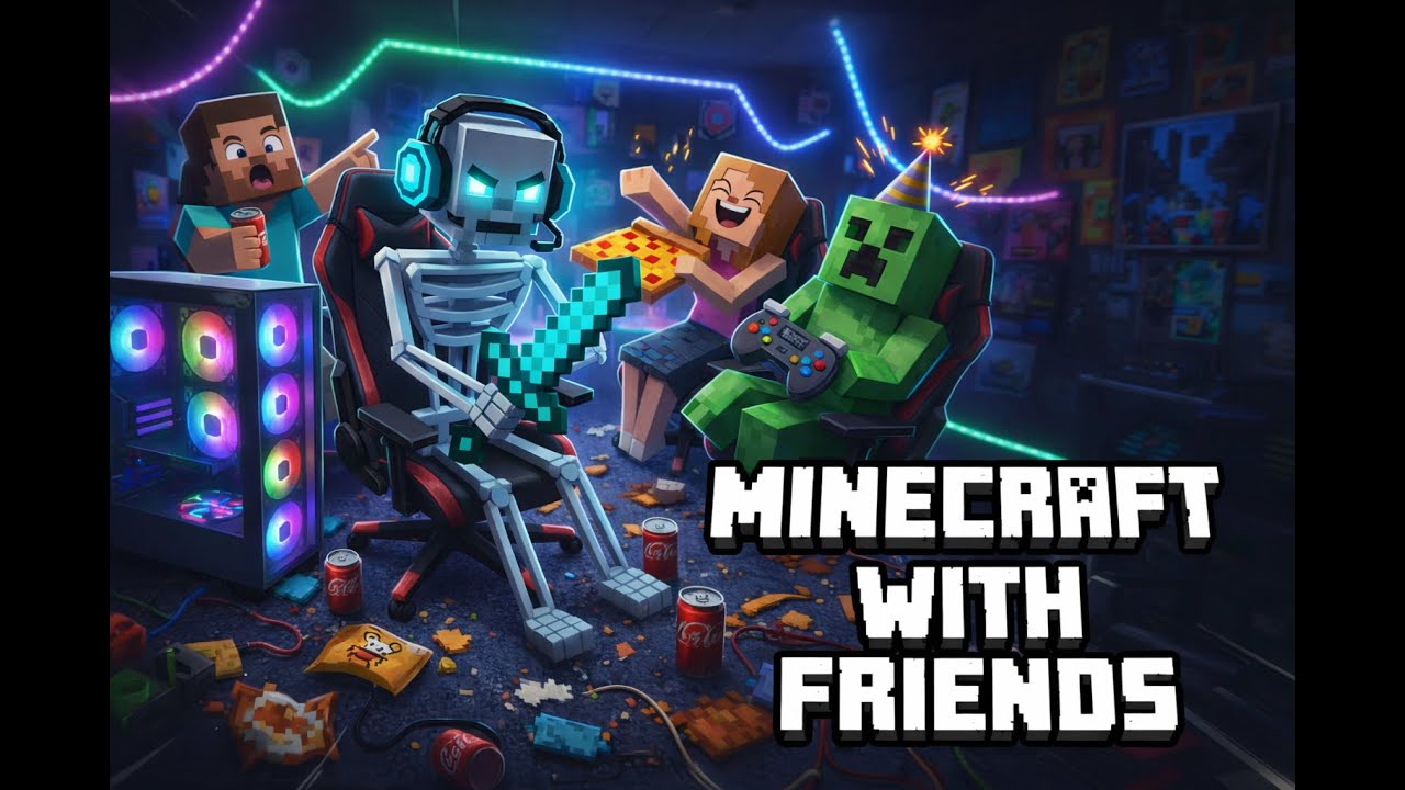 Playing Minecraft With Friends (Chaotic & Funny) 🔥 | LIVE