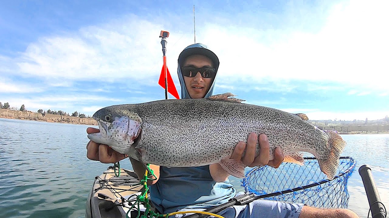 I Caught My Mystery GIANT, Rainbow Trout Kayak Fishing