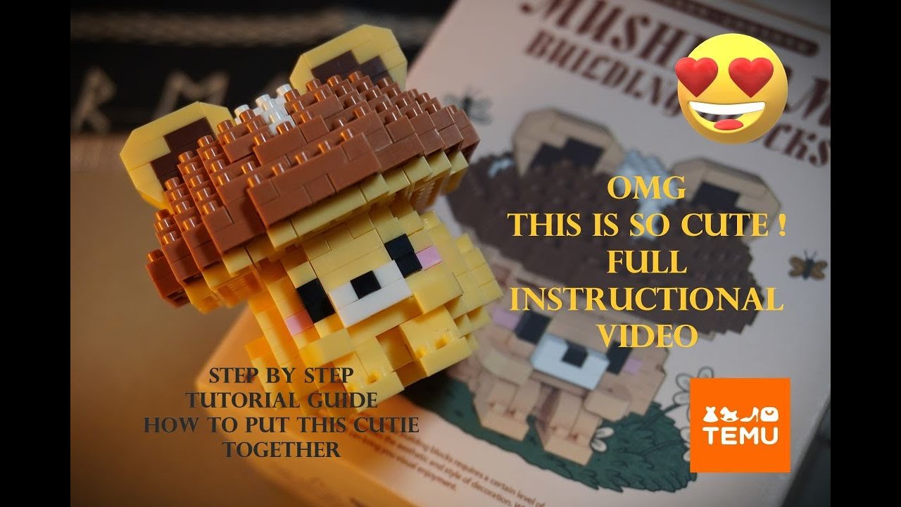 How To Temu Building Blocks 3D Lego Model Brown Mushroom Bear/Step By Step Tutorial/Model Making