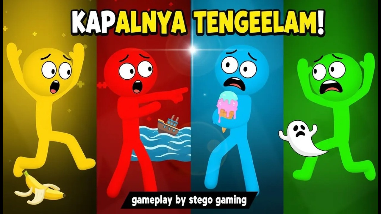 Stickman Party GILA! 🚢 Tembak Bajak Laut, Dikejar Hantu, Bikin Es Krim Sama Beruang!