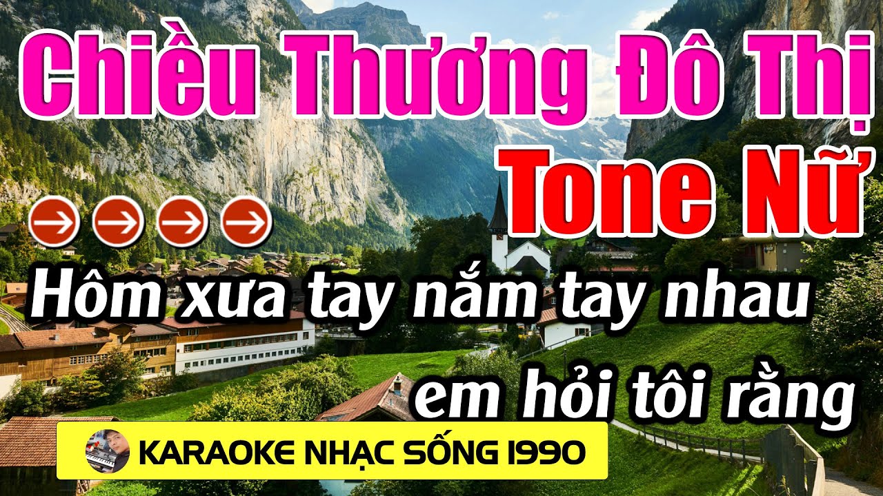 Chiều Thương Đô Thị - Karaoke Tone Nữ - Karaoke Nhạc sống 1990 - Beat Mới