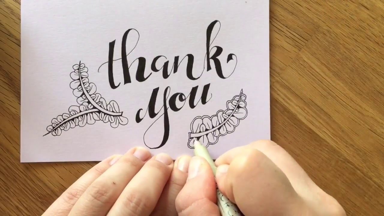 Thank you - Dankeskarte mit Zentangle® Muster Wist