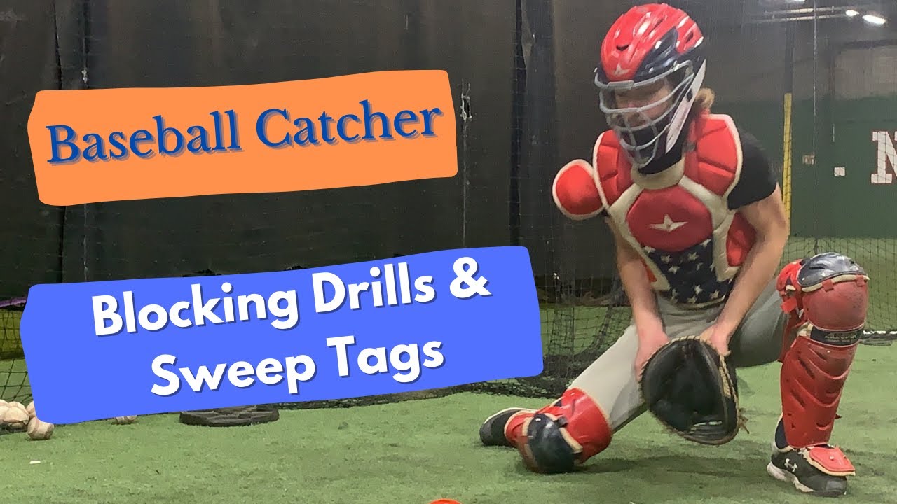 Baseball Catcher Drills | Blocking drills and Sweep Tags