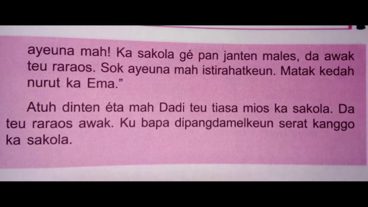 Bahasa Sunda Kelas 2 Cara Hirup Sehat