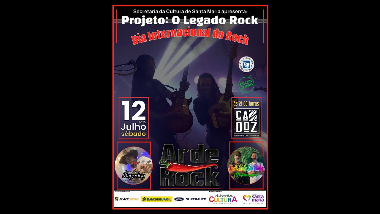 Show da Arde Rock no Cadoz Boulevard em Santa Maria/RS. (12/07/25). Projeto: O Legado Rock 2025.