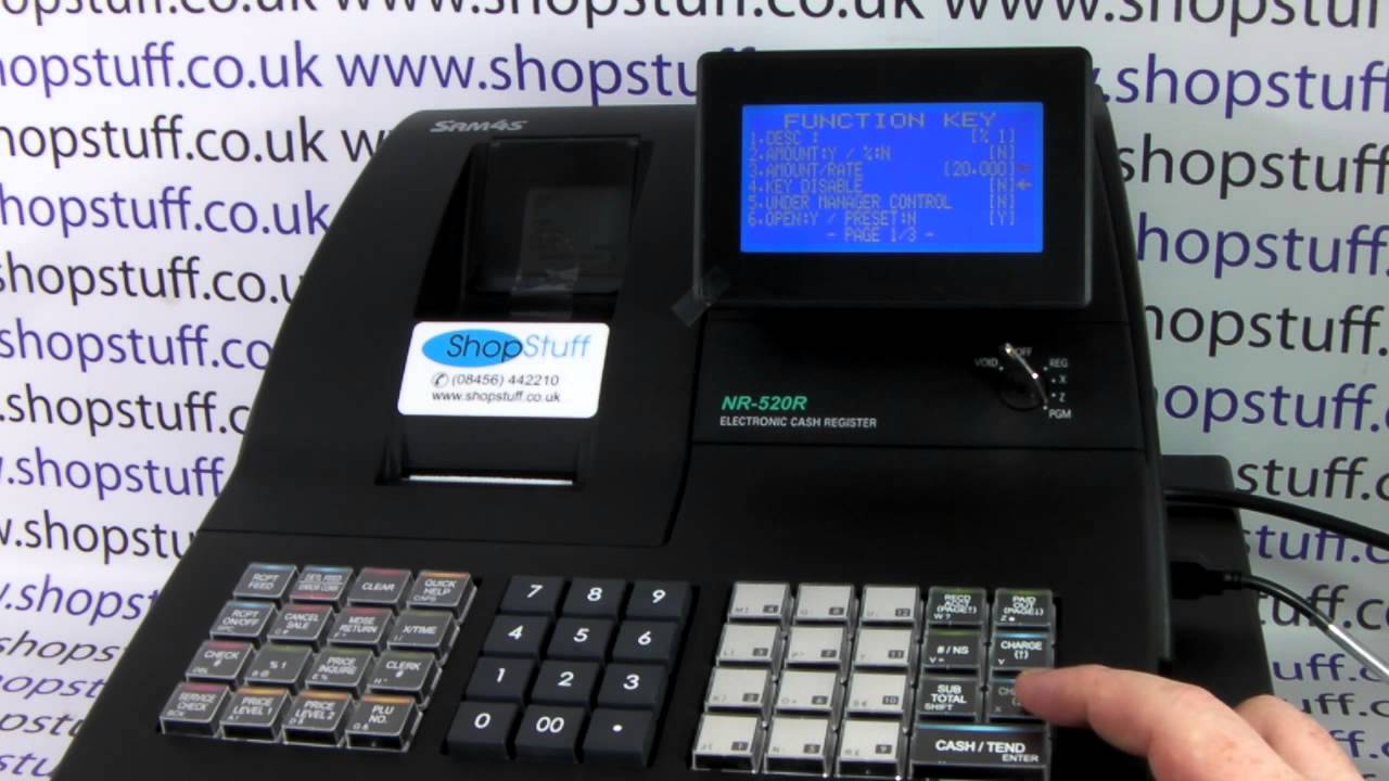 How To Program & Use %1 Discount Function Button On The Sam4S NR-520R / NR520 / NR500