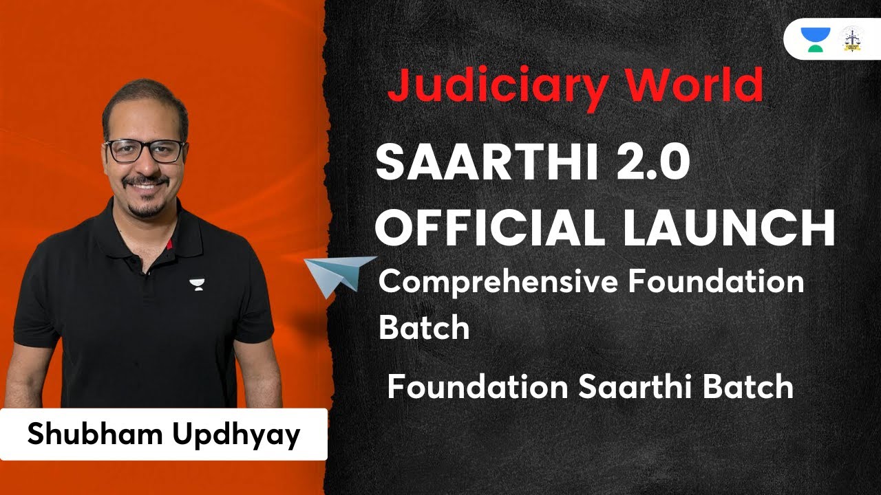 SAARTHI 2.0 - Official Launch | Comprehensive Foundation Batch | Shubham Upadhyay